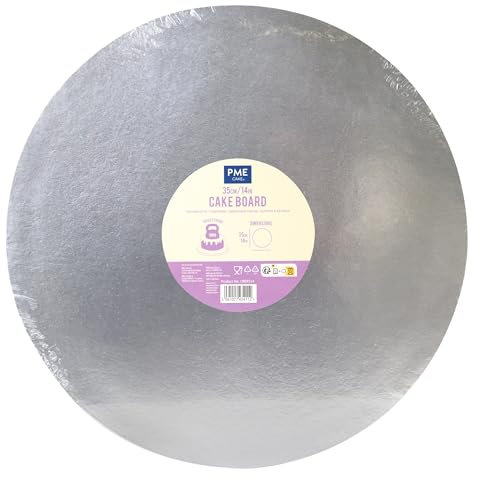 PME Cake Board redonda para Tarta con bordes lisos, Plata (14 / 35cm)
