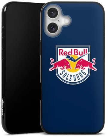 DeinDesign Silikon Hülle kompatibel mit Apple iPhone 16 Plus Case schwarz Handyhülle EC Red Bull Salzburg Offizielles Lizenzprodukt Eishockey