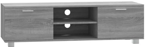 vidaXL TV Schrank TV Möbel Lowboard Fernsehschrank TV Tisch Beistellschrank HiFi-Schrank mit 4 Fächern Grau Sonoma 140x40,5x35cm Holzwerkstoff