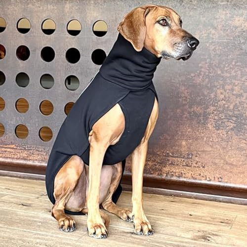 EDEL&SCHNELL Hundejacke reflektierend, Warmer Übergangsmantel für Hunde Größe 55–60 ohne Reißverschluss, ideal für Dalmatiner & Vizsla