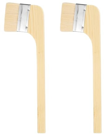 sourcing map Lot de 2 pinceaux de peinture en laine douce de 7,6 cm de large - Pinceaux coudés pour radiateur - Pour peinture, meubles, murs - Blanc