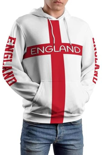 GONMFKM Kapuzenpullover Mit England-Flaggen-Aufdruck Für Herren Und Damen Pullover Langärmelig Sweatshirts Für Erwachsene Lässige Mode Übergroß Für Herren Und Damen Rugby Hip-Hop Kapuzenpullover 4XL