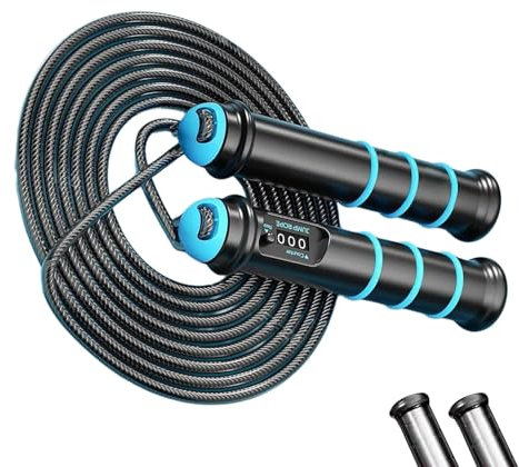 SELiLe Digitales Zählen Entfernbares Sprungseil Gewichtete Überspringen Von Seilseil Mit Antislip Für Fitness Enthusiasten