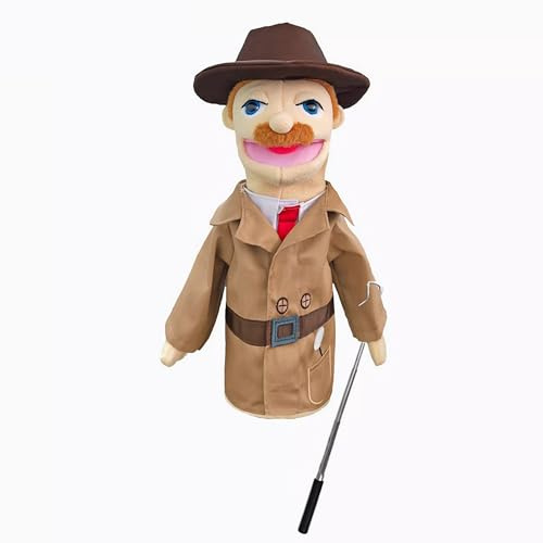 LOMTRATS Marionetas de Mano de Teatro para niños,Incluye Maestro,policía,Pirata,Detective,etc.con Bocas Abiertas móviles, Contar Historias,enseñar,Regalos de Festivales,1 PCS