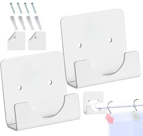 Support de barre de tension mural, support de barre de douche mural - 2 supports de tube d'armoire en acrylique - Support de tube d'armoire invisible pour rail de vêtements d'armoire
