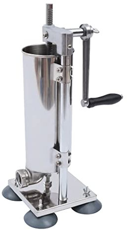 3L Sausage Stuffer with Suction Base and Manual Crank Manual Sausage Maker Machine 4 Filling Funnels Fit Various Specifications, for Household Use or Commercial