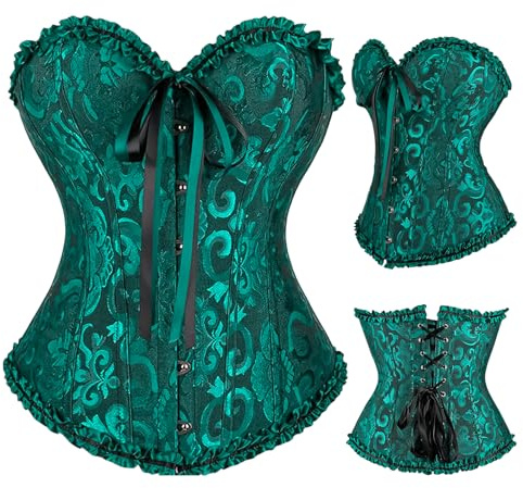 SilverChry Corsetto per Donne, Corsetto Stringivita, Bustino Donna Elegante, Bustier Donna Corpetto Top, Sexy Overbust Corsetti Bustino Vintage Gotico
