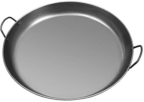 JYBNBBE Spanische Paella-Pfanne mit Zwei Griffen, antihaftbeschichtete Bratpfanne aus Gusseisen, unbeschichtete Pfanne für Zuhause, Restaurant, Camping, Outdoor-Teller,35CM