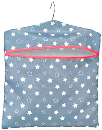 Peg Bag, Star Print Reusable Peg Basket for Washing Line with Hanger, Easy Hanging Hook Holds Up to 100 Pegs, Pegs for Washing Line with Bag, Durable Canvas Storage Bags for Outdoor & Indoor Use