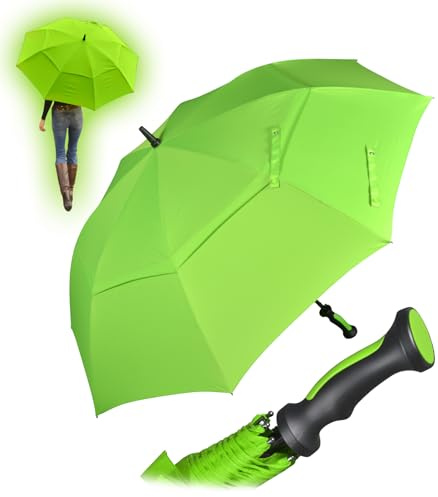 iX-brella 130 cm XXL Fiber-Golfschirm Automatik doppeltes Dach mit Ventilationsbezug