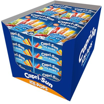 Polos Flash CapriSun con Zumo de Fruta. 5 Sabores: MultiVitamina, Naranja, Manzana, Cola y Cereza. 80 Unidades (8 Cajas x 10 unids) Flax - Polines.