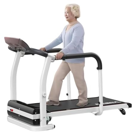 Multifunction Foldable Treadmill Rehabilitation Motorized Treadmill with Handrail Seniors Home Treadmill for Home Office Physical Exercise Treadmill