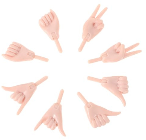 minkissy 4 Paare Kleine Puppen Hände Ersatzteile Handgefertigte Miniatur Puppenzubehör DIY Basteln Kompatibel mit Verschiedenen Puppen Robust und Vielseitig