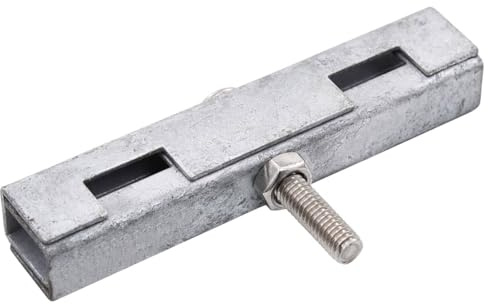 Vopese U-Mattenverbinder für Gittermatten 50x200mm, verzinkter Stahl, Silber, 10 Sets mit Schrauben und Muttern - Verbindung für Doppelstabmatten Model144497