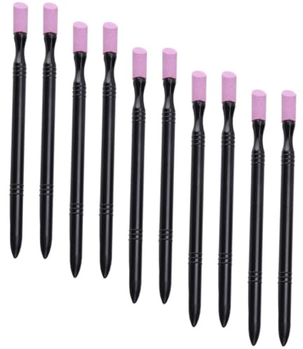 Veemoon 10 Stück Teiliges Nagelfeilen und Cuticle Pusher Stone Stick Pen für Präzises Feilen Polieren und Nagelhautentfernung Langlebig und Vielseitig für Profi DIY maniküre