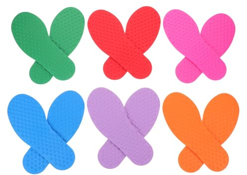 WEKAMOS 6 Pares Marcadores de Piso Antideslizantes de Goma para Almohadillas de Entrenamiento de Equilibrio Colores Vivos Marcadores de Alfombra para Aula Aire