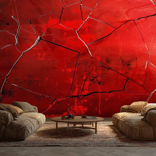 Generisch Tapete Roter Marmor - Fototapete Abstrakt Modern Muster - Wohnzimmer Schlafzimmer Deko - Wandtapete - Wanddeko - Motivtapeten - 368x254 A-250