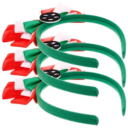 TOPPERFUN 3 Stück Fußball Kopfstupser aus Kunststoff mit Grün Weiß Roter Design Sportliches Stirnband für Fußball Partys und Live Streams als Gastgeschenk
