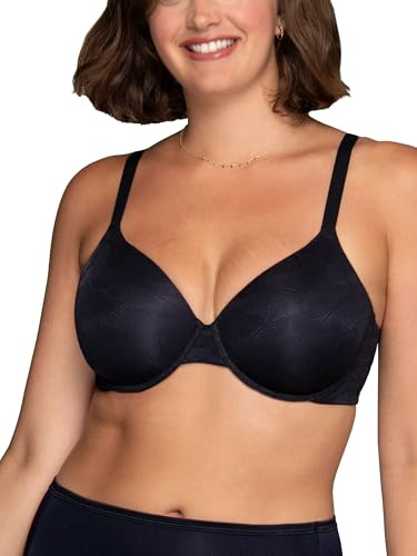 Vanity Fair Women's Breathable Luxe Lightweight Spacer Bra | Natural Shaping, Light & Airy, Underwire Bras | Full Coverage Cups up to DD, Midnight Black, 34C