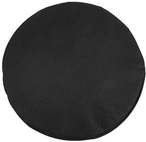 HOUDERCO Cojín Portátil para Taburete de Camping Retráctil de Tela Oxford Negro, Almohadilla Plegable para Silla de Exterior, Asiento Compacto para Actividades al Aire Libre y Viajes