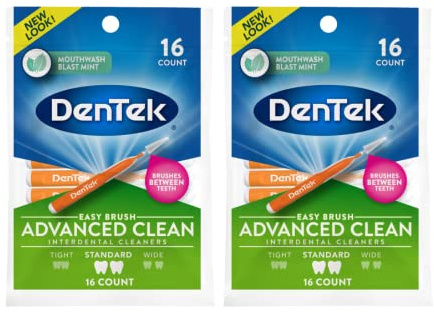 Dentek enkla borstrengöringsmedel för plakett – 16 Ea (paket med 2)