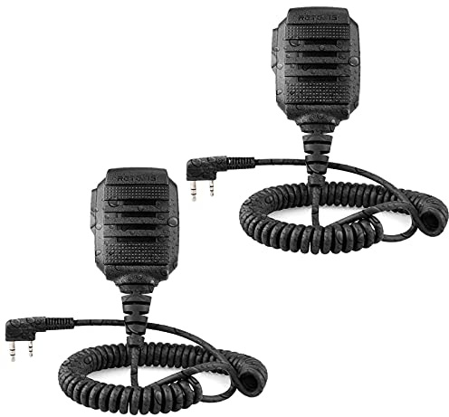Retevis RS114 Funkgerät Lautsprecher Handheld Mikrophon 2 Pin IP54 Wasserdicht Kompatibel mit Walkie Talkie RT24 RT27 RT22 RT81 RT1 RT28 Baofeng BF-88E BF-888S Tyhbelle Kenwood(2 Stück)