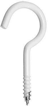 SN-TEC Schraubhaken/Deckenhaken gebogen 60mm weiß (10 Stück)