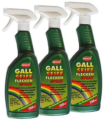 12 x Gallseife Fleckenspray 750ml, Vorwasch-Fleckenentferner, Waschverstärker
