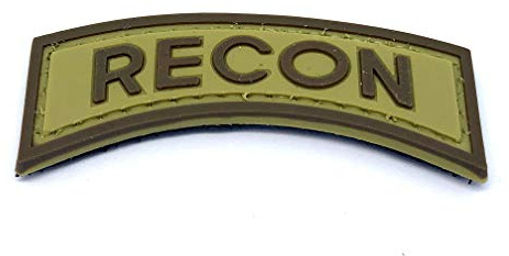 Recon PVC Airsoft Paintball Klett Moral Flicken Patch (Braun)