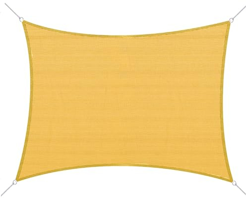 Outsunny Voile d'ombrage Toile Solaire rectangulaire 6L x 4l m HDPE Jaune