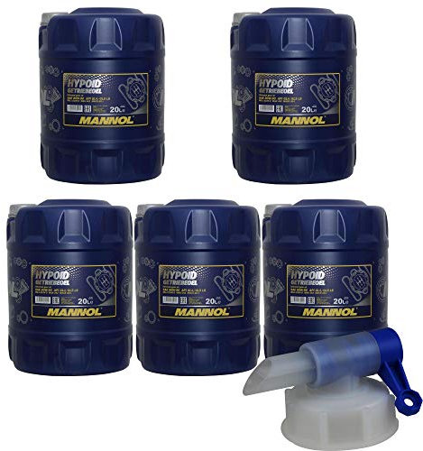 5x 20 L MANNOL Getriebeöl Hypoid Getriebeoel 80W-90 API GL4/GL 5 + Auslaufhahn