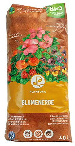 Plantura Bio-Blumenerde, torffrei & klimafreundlich, vorgedüngt, 40 L
