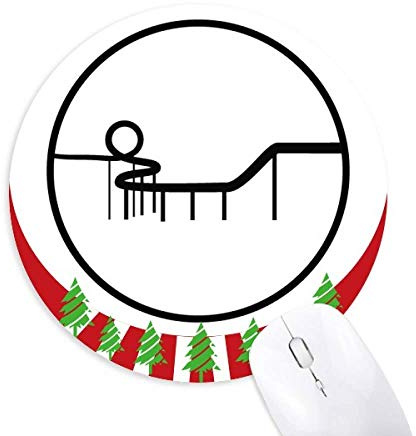 Roller Coaster Amusement Park Silhouette Round Rubber Mouse Pad Weihnachtsdekoration