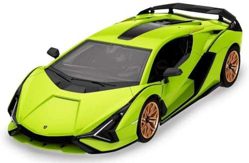 JAMARA Lamborghini Sián FKP 37 1:18 2,4GHz Bausatz - Teile Werden gesteckt, kein Werkzeug od. kleben nötig, detailgetreuer Innenraum, Türen manuell öffnen, grün, 403129