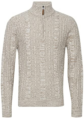Blend Zotem herr stickad tröja Troyer grovstickad tröja, Benvit (120105), XL