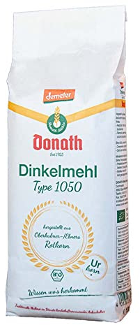 Donath Mühle - Demeter Dinkelmehl 1050 - 1 kg - 9er Pack