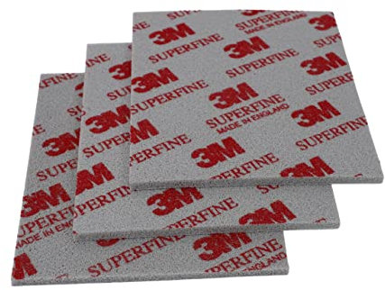 Tamponi morbidi realizzato con 3 M Confezione da 3 tamponi abrasivi in ​​spugna abrasiva Levigatura e lucidatura in schiuma per levigatura a umido o a secco lavabili e riutilizzabili (superfine)