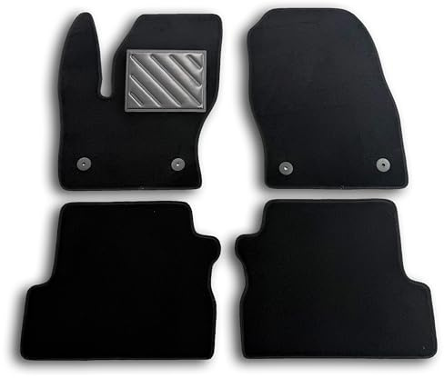 Fußmatten für Ford Kuga II 2012-2019, passgenau, rutschfest, Fersenpolster aus verstärktem Gummi, Silhouette mit Fußstütze