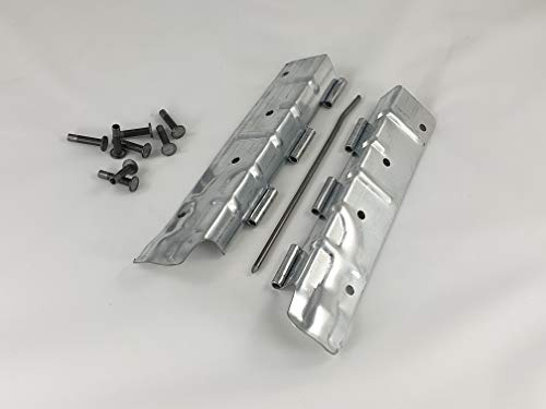 OuM Lot de 50 charnières avec rivets pour rehausseur de palette, plate-bande surélevée - En tôle d'acier galvanisé - 214 mm, 20 mm d'épaisseur, 200 mm de large