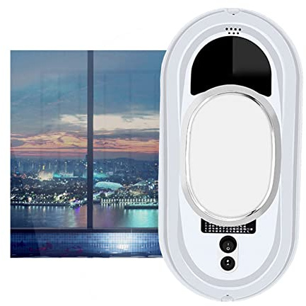 Niczu Robotic Window Cleaner with Remote Control, Smart Electric Window Cleaning Robot, 5600 Pa Strong Adsorption Force, Suitable for Glass Tile Mirrors,White