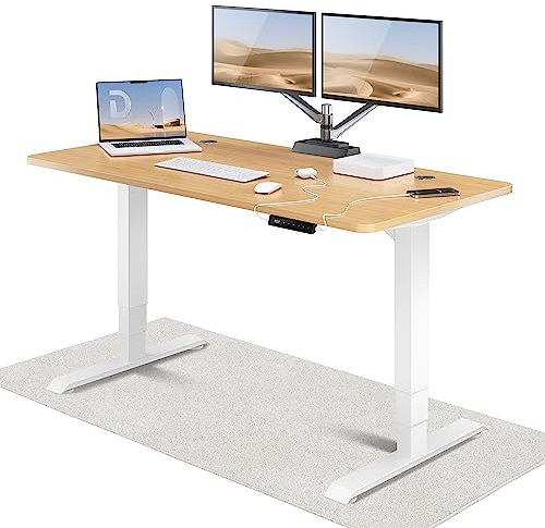 Desktronic HomePro Höhenverstellbarer Schreibtisch 160 × 80 cm – Elektrischer Schreibtisch Mit Zwei Elektrischen Motoren, Touchscreen-Steuerung und Integrierten USB-A- und USB-C-Ladeanschlüssen