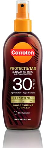 Carroten OmegaCare Tanning Oil LSF 30, 150 ml - Bräunungsbeschleuniger mit Omega-Fettsäuren - Bräunungsöl Spray mit Sonnenschutz - Sonnenöl für schnelle Bräune