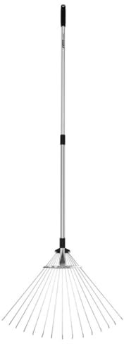 VITO - Balai à Gazon 15 Dents Manche télescopique 89.5-180 cm Aluminium Ultra léger Râteau de Jardin