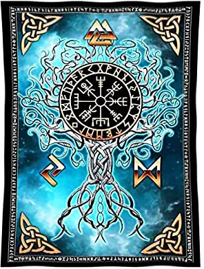 Honatrv Arazzo da Parete Vichingo, Nordico Vichingo, Decorazione da Parete Vichingo, per Camera da Letto, Regalo, Decorazione per la Casa, 150 x 100 cm