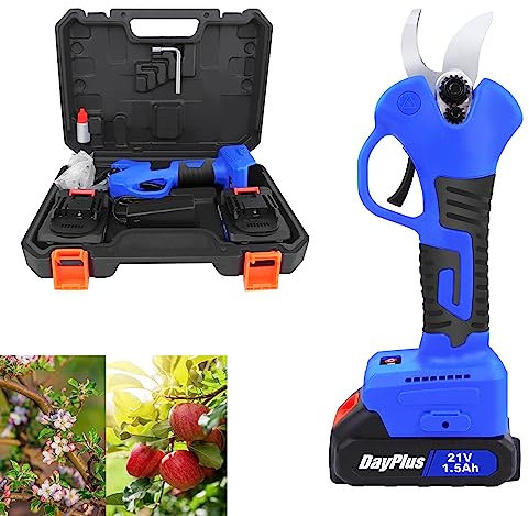 Elektrische Gartenschere, kabellos, professionell, elektrische Astschere, Schnittdurchmesser 30 mm, bürstenloser Motor, 2 x Batterien, für Beschneiden, Gartenarbeit, Obstbäume und Weinreben
