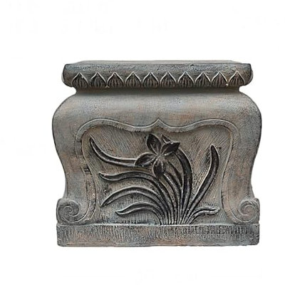 Pevfeciy Buddha Sockel Zen Gartendeko Wird als Sitz für Buddha-Statuen verwendet,H-27.5 cm/3.72 kg,Gartendeko Skulptur für Draußen,Massive Feng Shui Figur aus Steinguss Frostfest