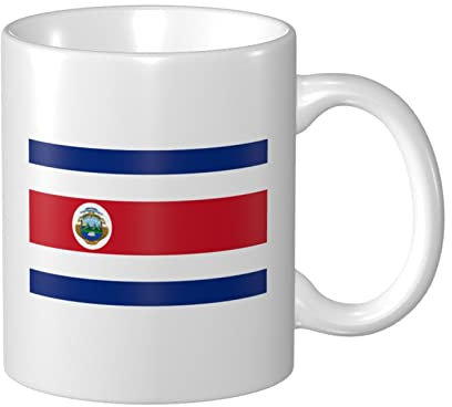 934 Tazza in Ceramica 330Ml Bandiera della Costa Rica Tazza con Manico Tazze da tè Personalizzata Tazza di Latte per papà, Nonna, Ragazze