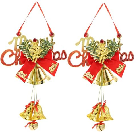 NOLITOY Weihnachtsbaum Anhänger Metall 2 Stück Engelsglocke Dekorativer Christbaumschmuck Für Weihnachtsdeko Und Party