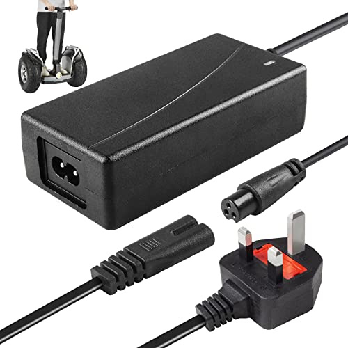 Hoverboard Charger, CJBIN 42V 2A Electric Scooter Charger, Hoverboard Char-ger UK 3 Pin, Scooter Char-ger Adapter for Electric Self-Balancing Scoo-ter, Segway Hover-board, Two Wheel Drifting Board