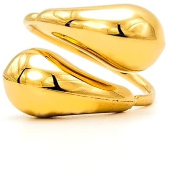 Only faith Anello Donna Goccia Dorato Anello Regolabile Aperto Lacrime Gocce D'acqua Per Le Donne Gioielli Di Modo In Acciaio Inox